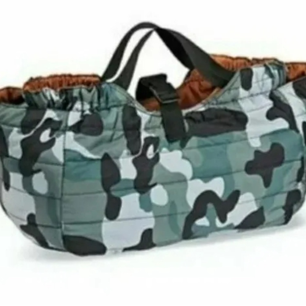 Quilted Puffer Reversible Camo / Brown Bag (Uline) 12" x 16"